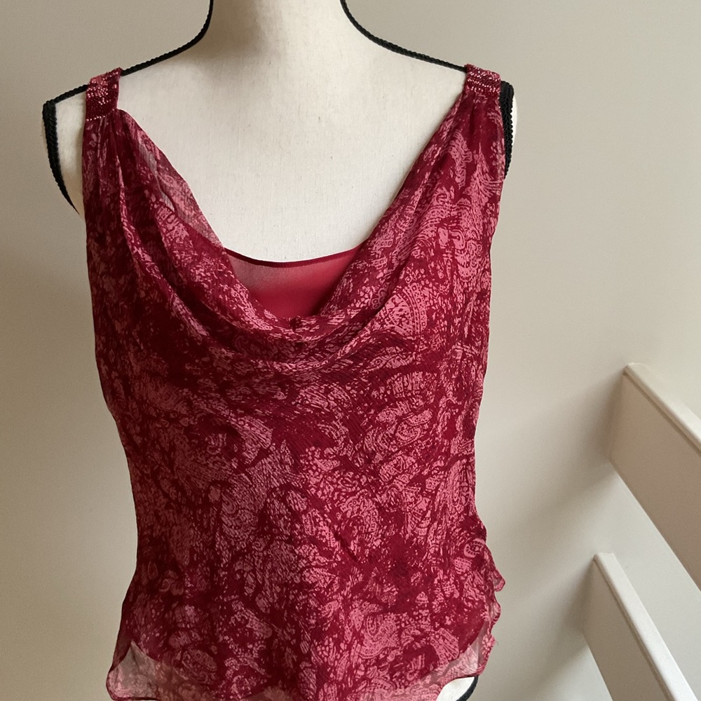 Elegant Red Sleeveless Top